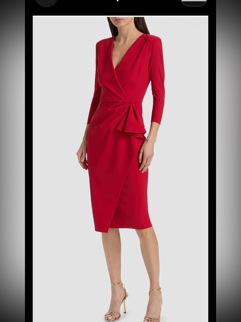 Chiara Boni La Petite Robe Bandage Jersey Zuhur Ruffled Midi-Dress,IT38=US2,new